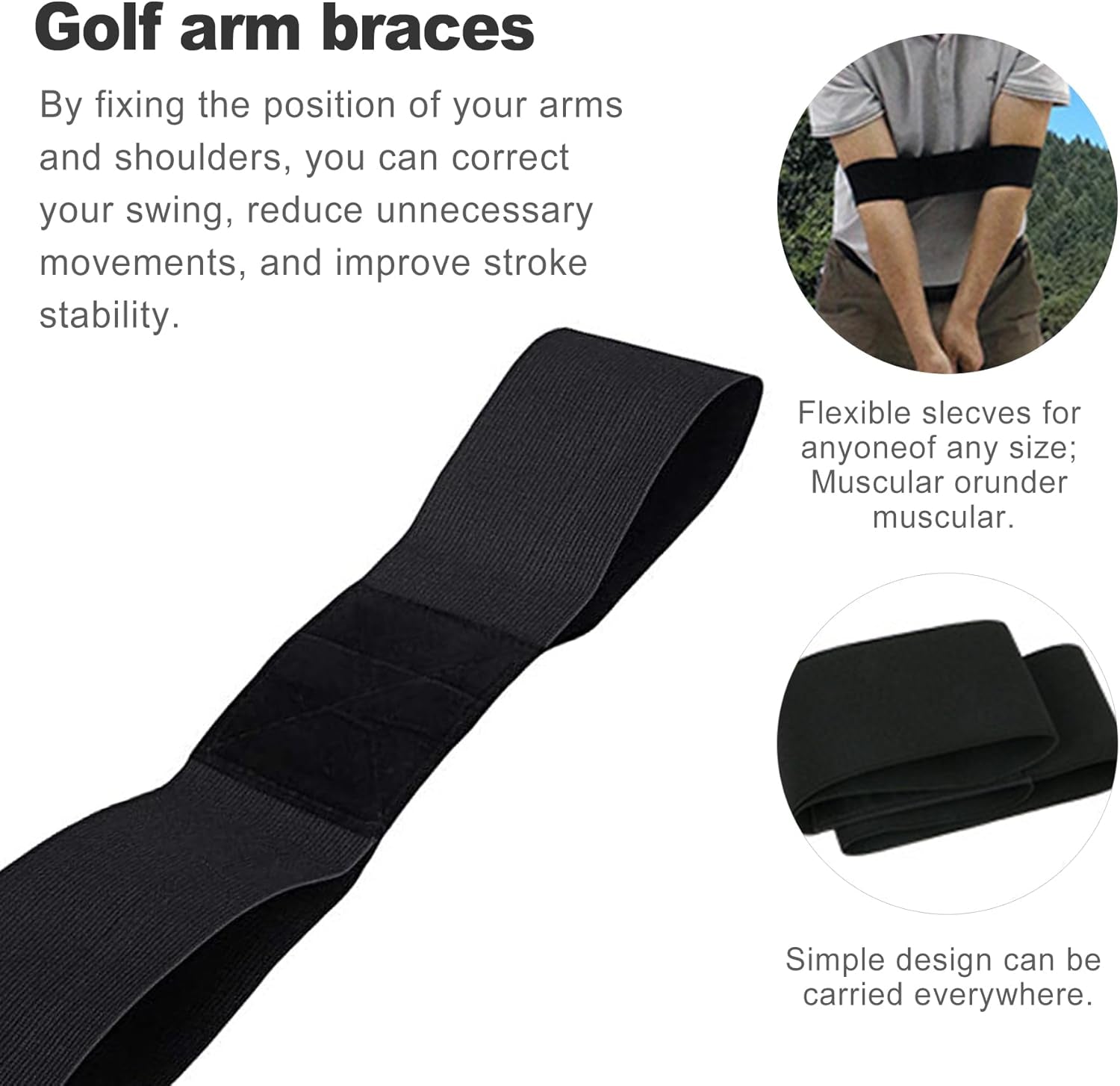 Golf Arm Band, Golf Swing Shirt Training Aids, Golf Arm Training Aid, Golf Trainer Swing Aid, Correct Training Swing Gesture Alignment Practice Tool for Golf Beginners