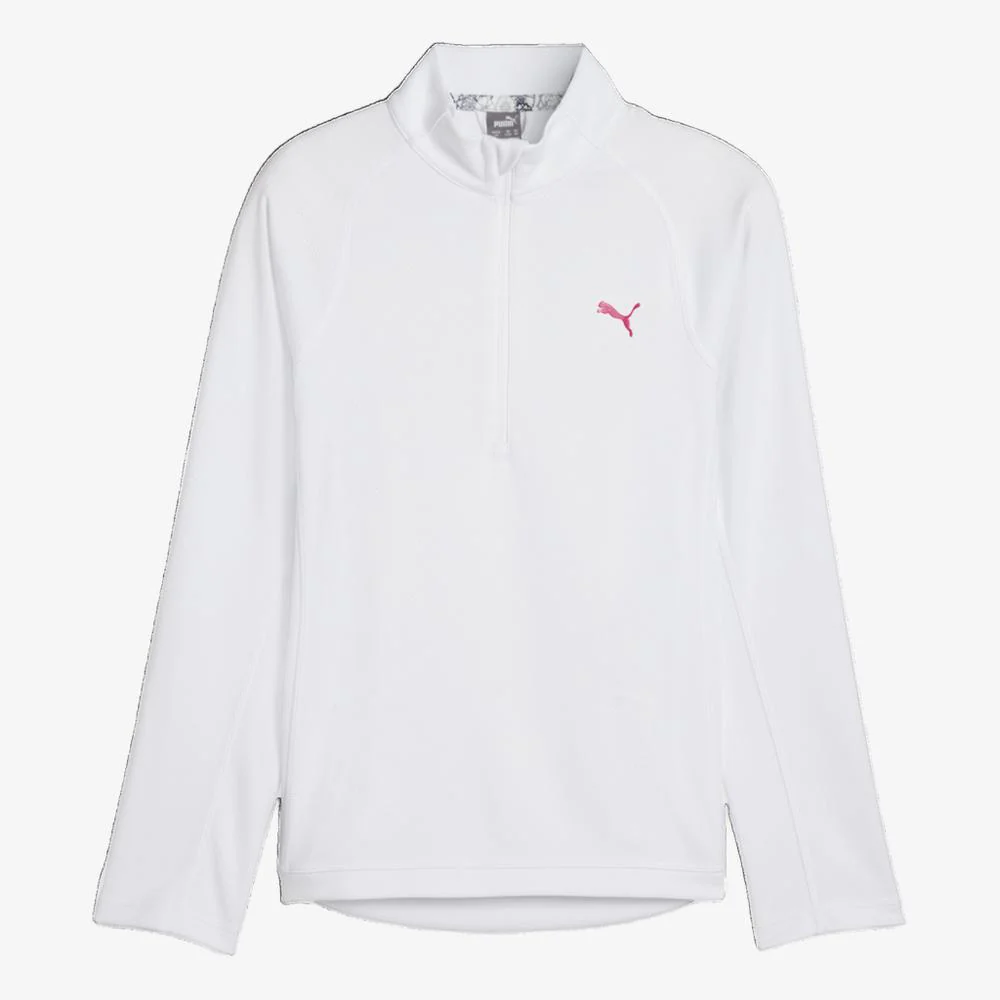 PUMA Girls Solid Quarter Zip Pull Over