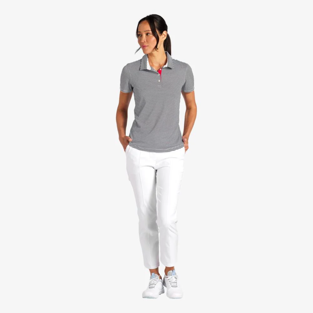 PUMA Volition Pique Striped Short Sleeve Polo Shirt - Image 2